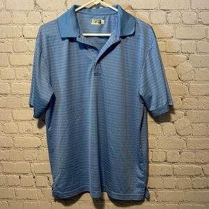 𝅺ben Hogan Performance Polo Size Large Blue Striped